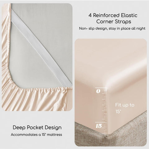 MR&HM sheets on made bed lifestyle image showing elegant bedroom appeal
