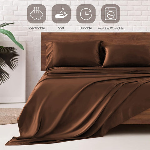 MR&HM two pillowcases on a made bed showing matching sheen and comfortable sleep surface