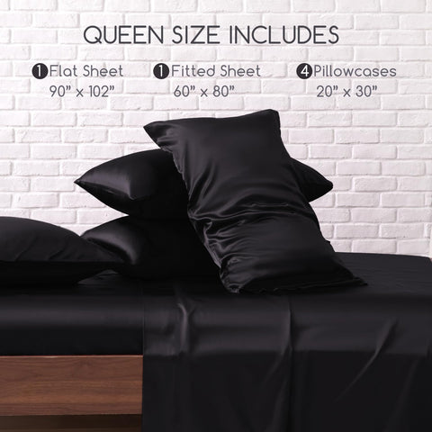 MR&HM care label and fabric weave close-up highlighting durable satin construction