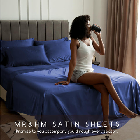 MR&HM macro of satin weave and luster highlighting durable 600 thread count finish