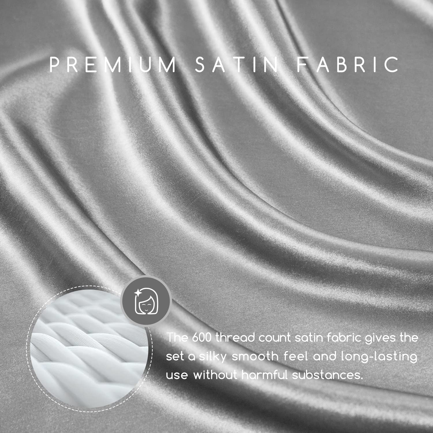 MR&HM fitted sheet close-up texture revealing smooth satin finish benefit