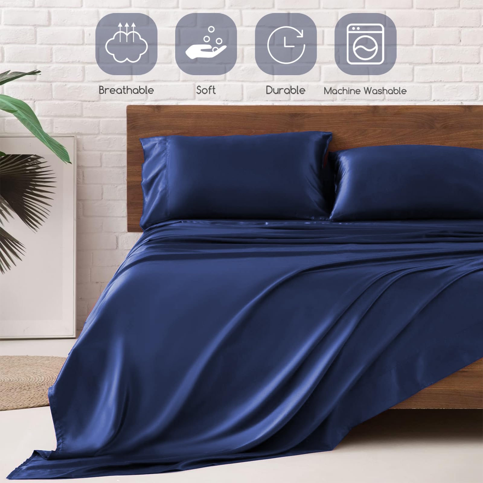 MR&HM fitted sheet on queen mattress with 15-inch pocket demonstrating snug fit
