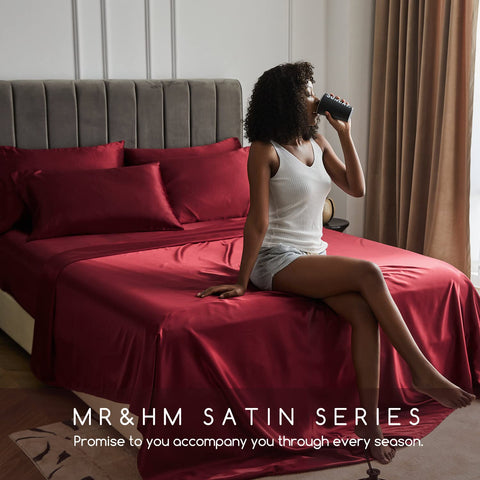 MR&HM two pillowcases on bed showing smooth surface benefit