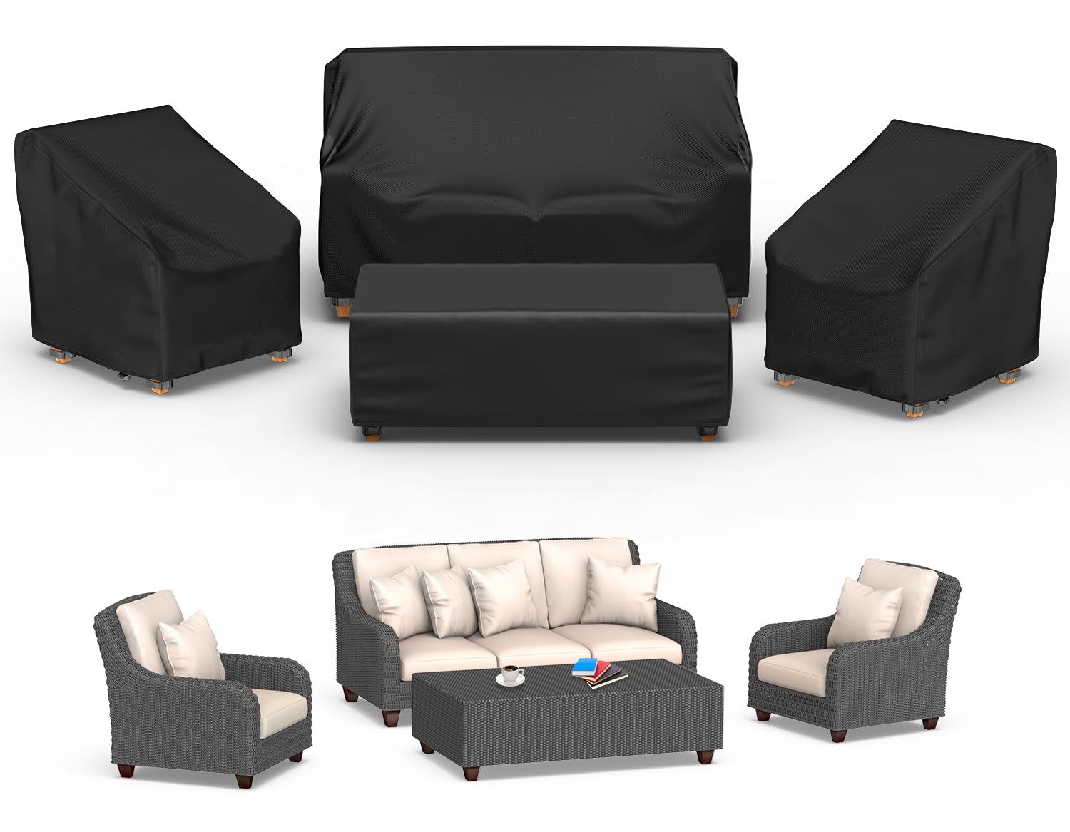 Mrrihand front view of the 4-piece cover set showing full coverage benefit