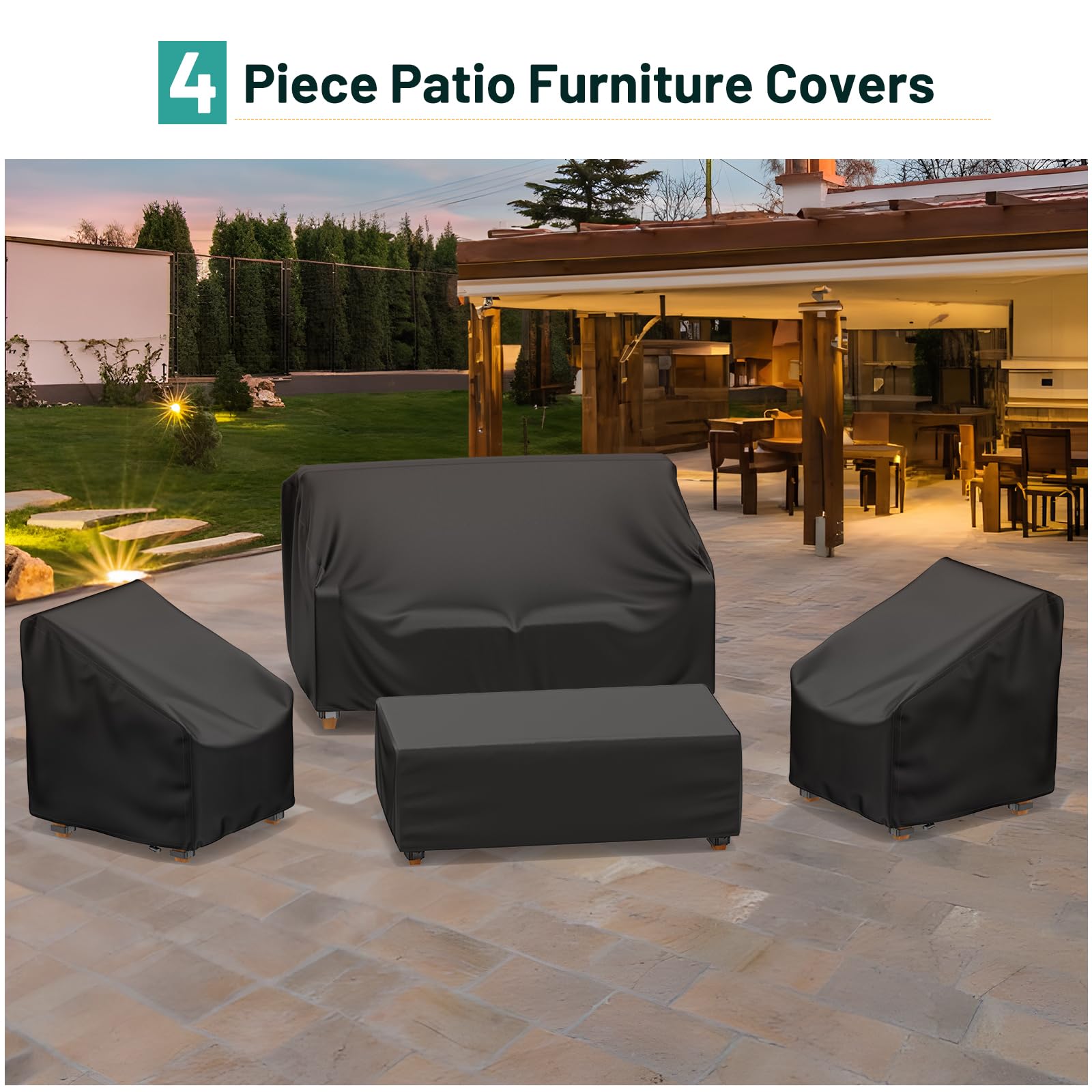 Mrrihand covers on a patio set in use showing neat protected outdoor living benefit