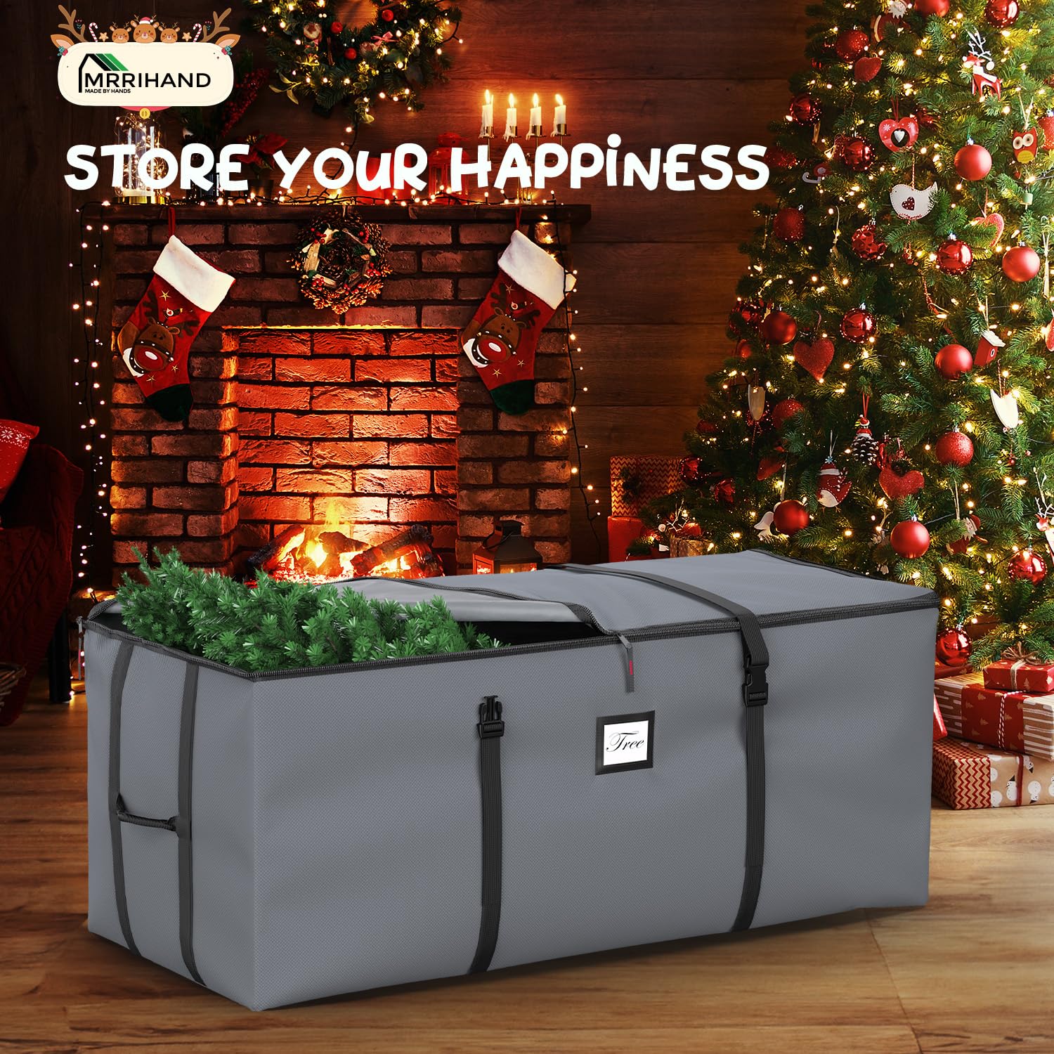 Mrrihand storage bag placed in closet showing space-saving seasonal organization