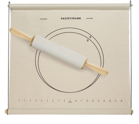 Mrs. Anderson's close-up of printed measurement guides for precise pie sizing