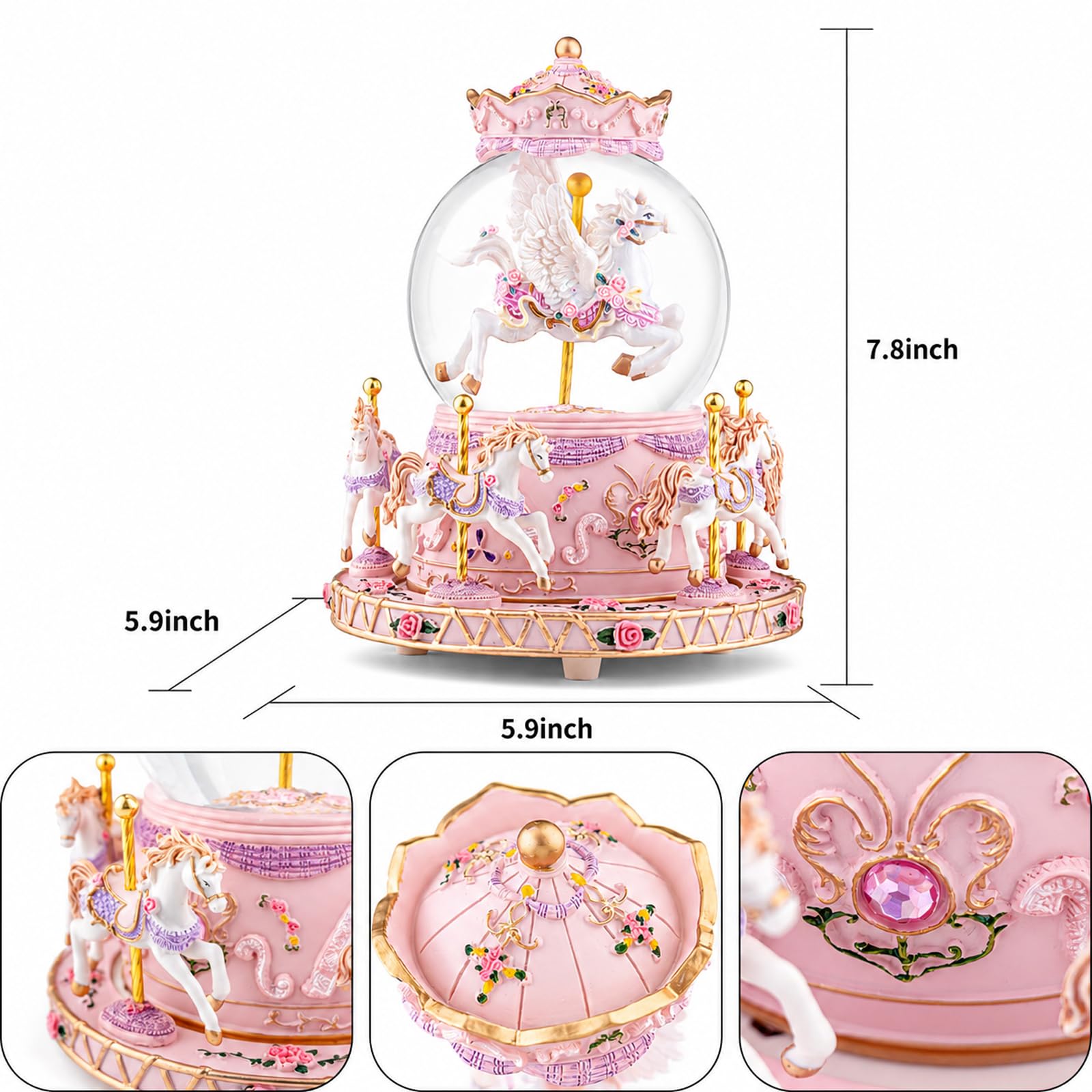 Mr.Winder music box displayed on vanity offering pretty room decor accent