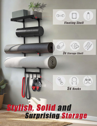 MRZZATA top floating shelf holding blocks and plants for tidy storage benefit