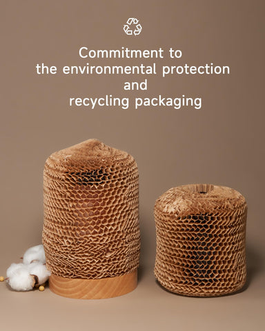 M&SENSE recyclable packaging flatlay emphasizing eco-friendly disposal benefit