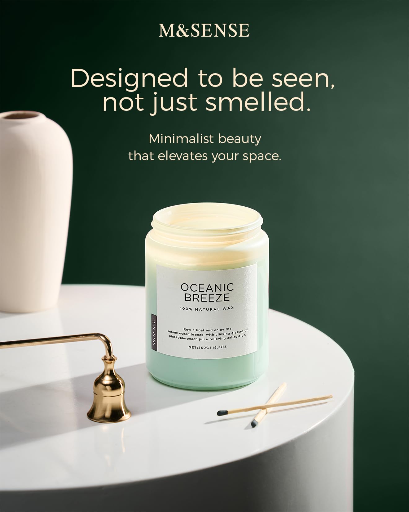 M&SENSE label detail showing natural ingredients and fragrance notes