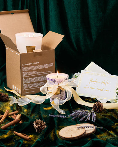 M&SENSE candle lit at night offering cozy ambient lighting