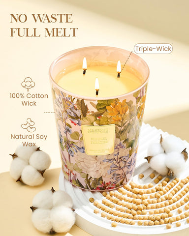 M&SENSE floral pattern detail on jar enhancing aesthetic appeal