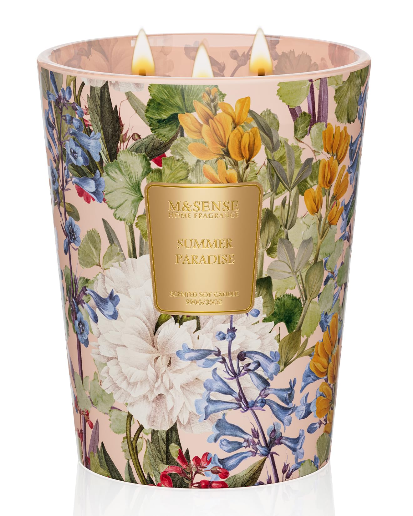 M&SENSE front jar showing tropical label and stylish decor benefit