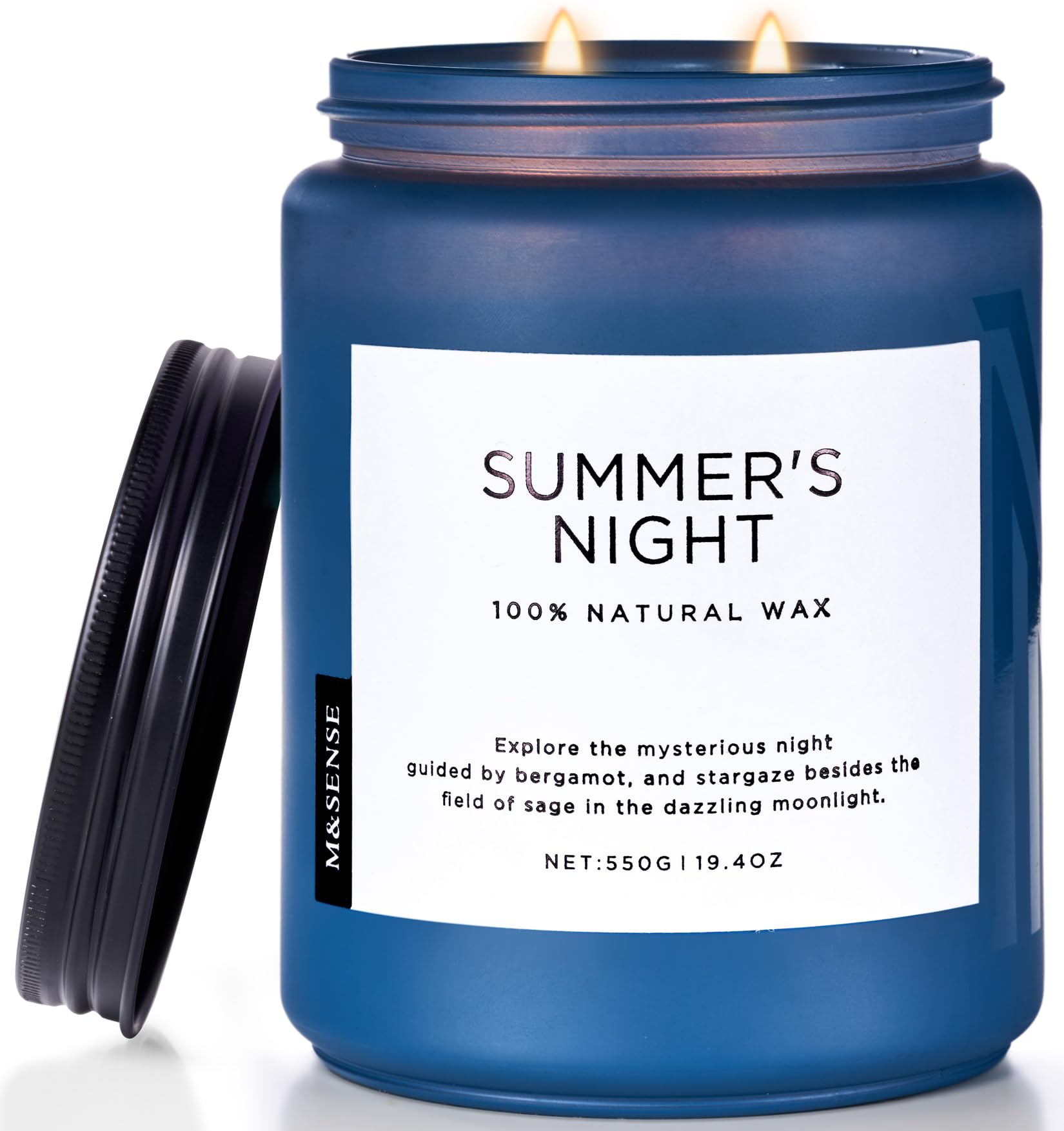M&SENSE candle front packaging showing jar and brand for elegant gifting