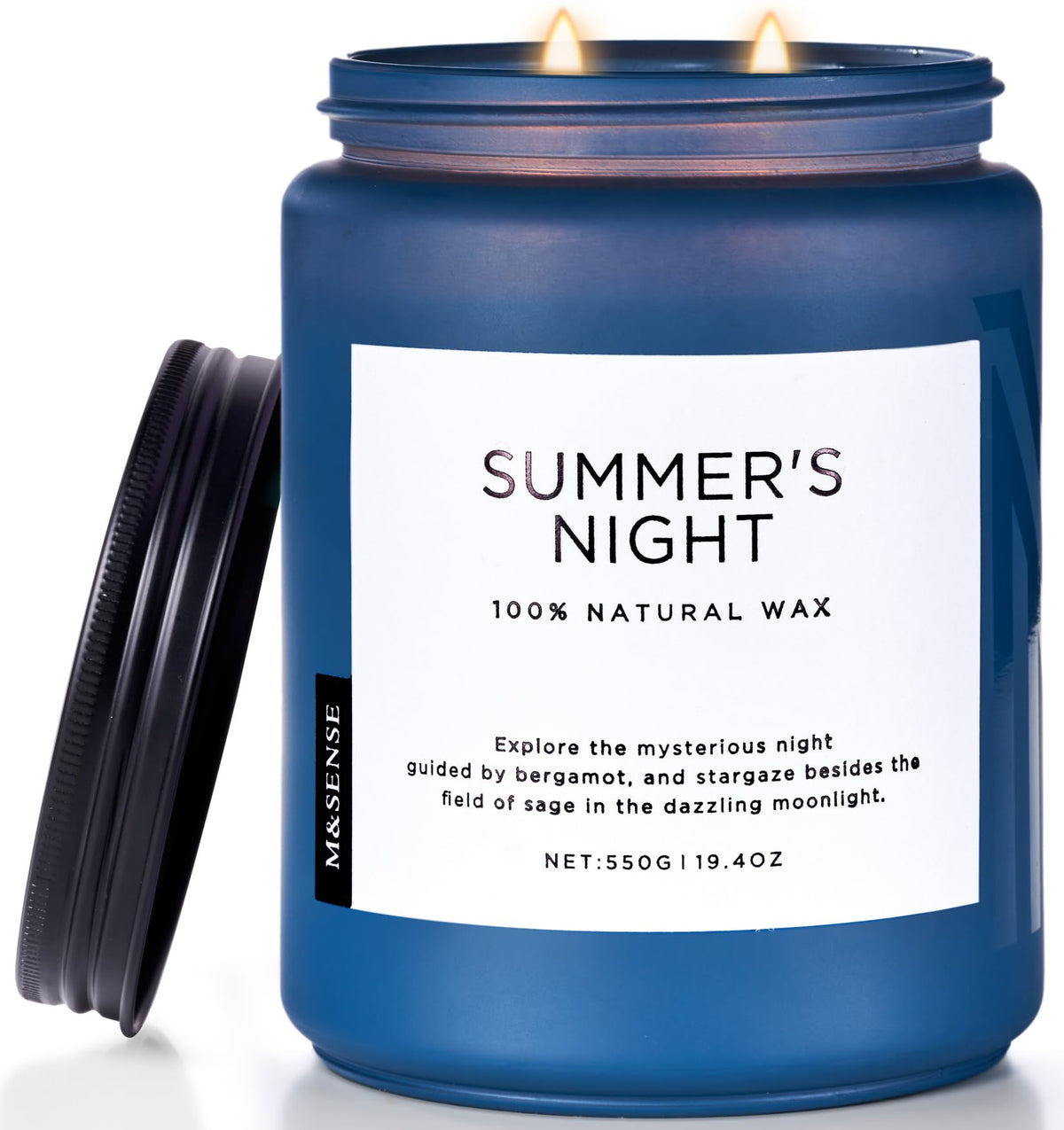 M&SENSE candle front packaging showing jar and brand for elegant gifting