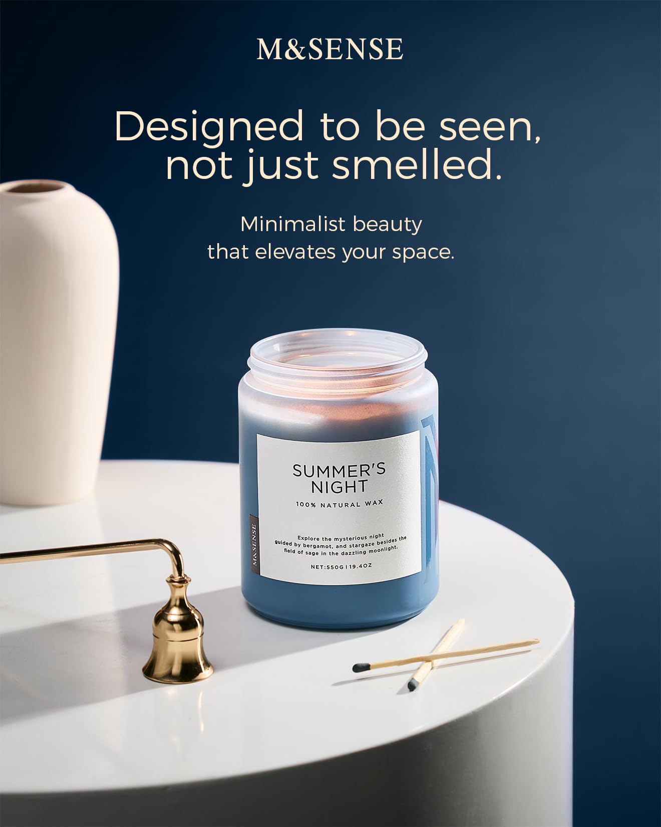 M&SENSE label detail showing clean ingredient claims for peace of mind