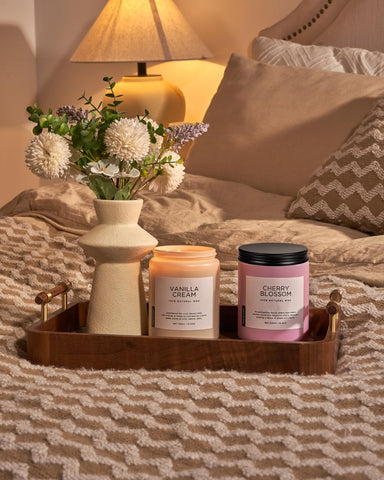 M&SENSE vanilla beans and oil styled to show natural fragrance notes