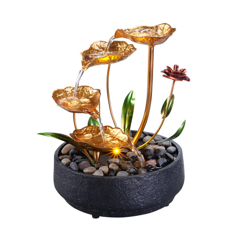 MSEONWXI metal lotus front view showing elegant accent and calm benefit