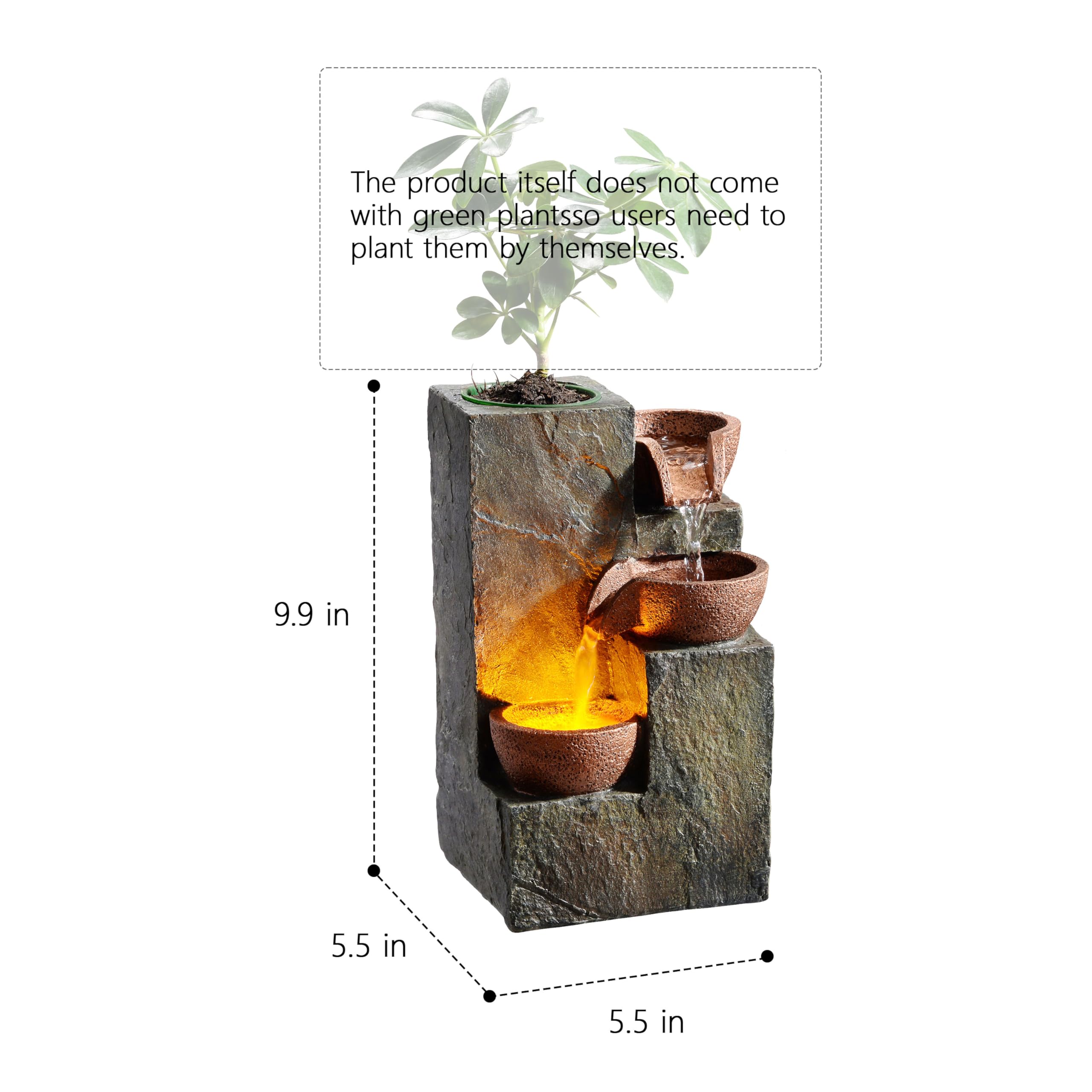 MSEONWXI close-up of planting basin with cotton wick for easy small-plant care
