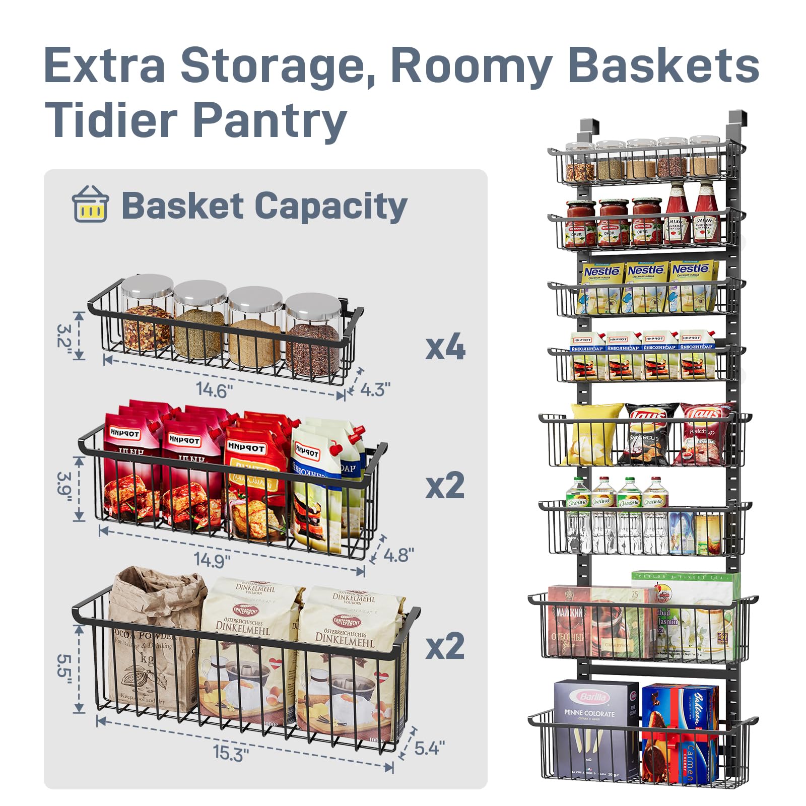 MSERCUOR in kitchen holding cans and jars for easy access benefit