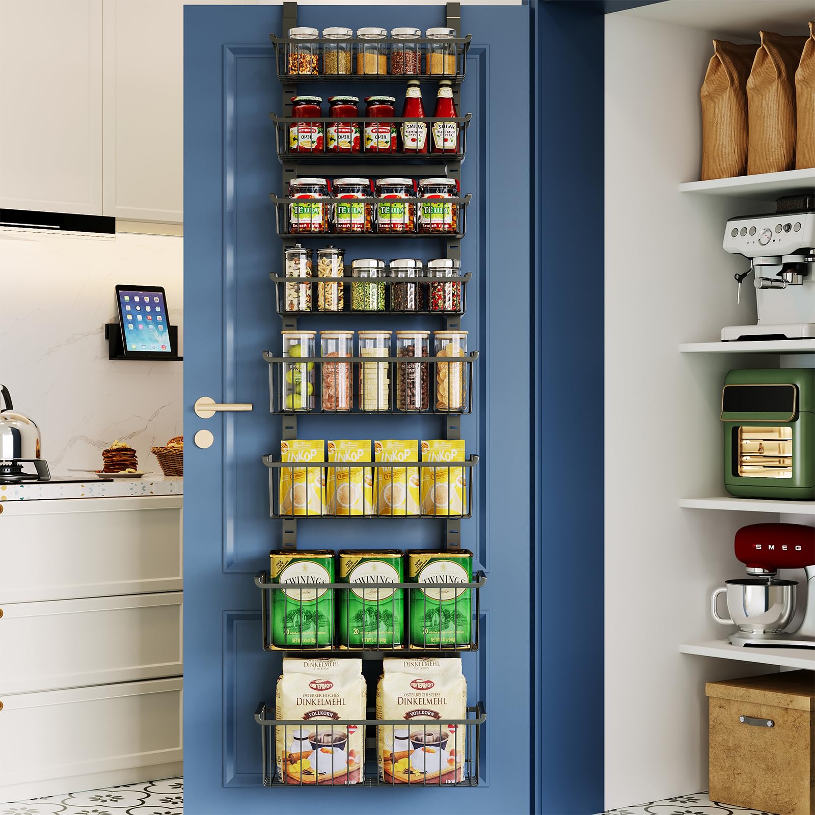 MSERCUOR front view showing neat vertical pantry storage benefit