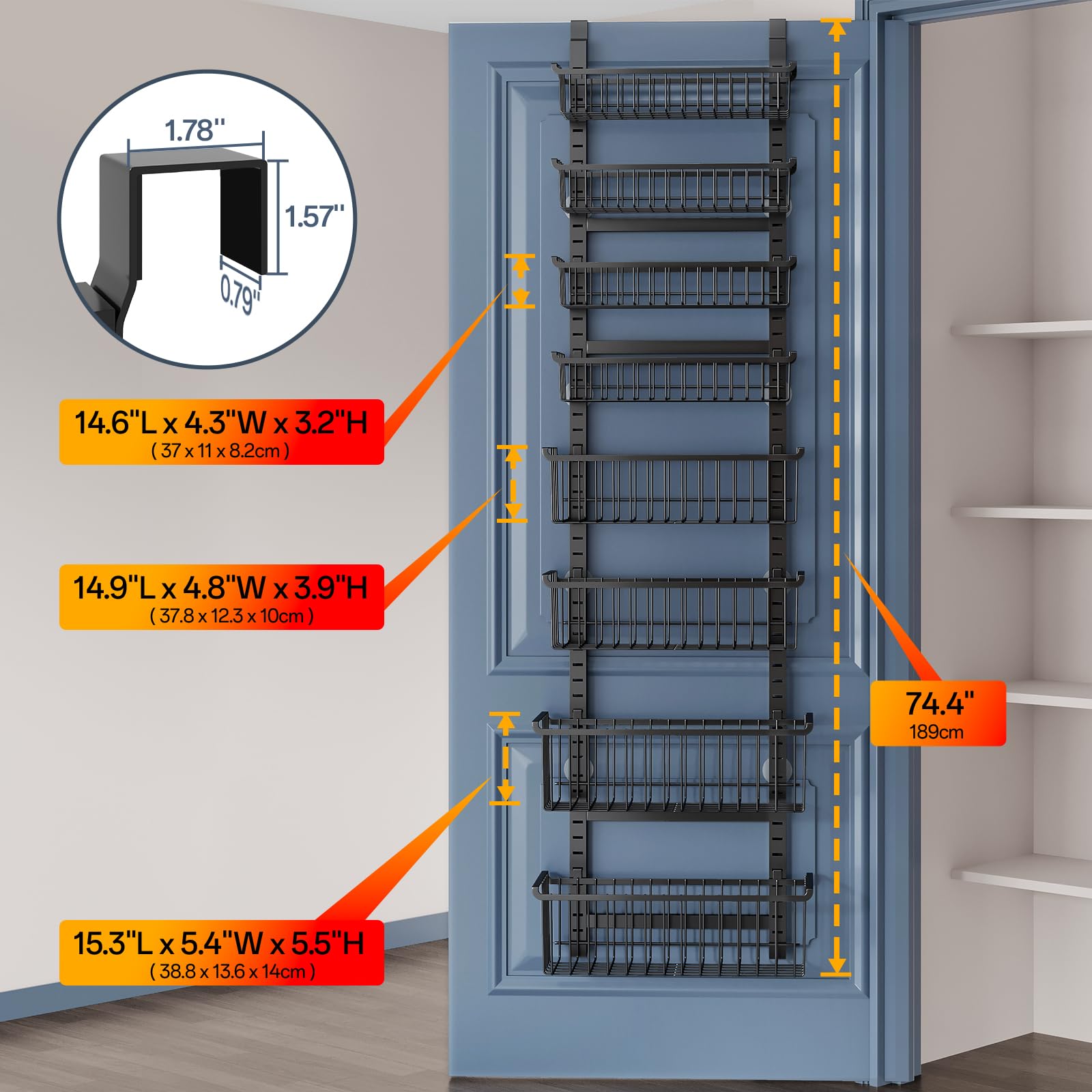 MSERCUOR side hooks with bag demonstrating extra hanging capacity