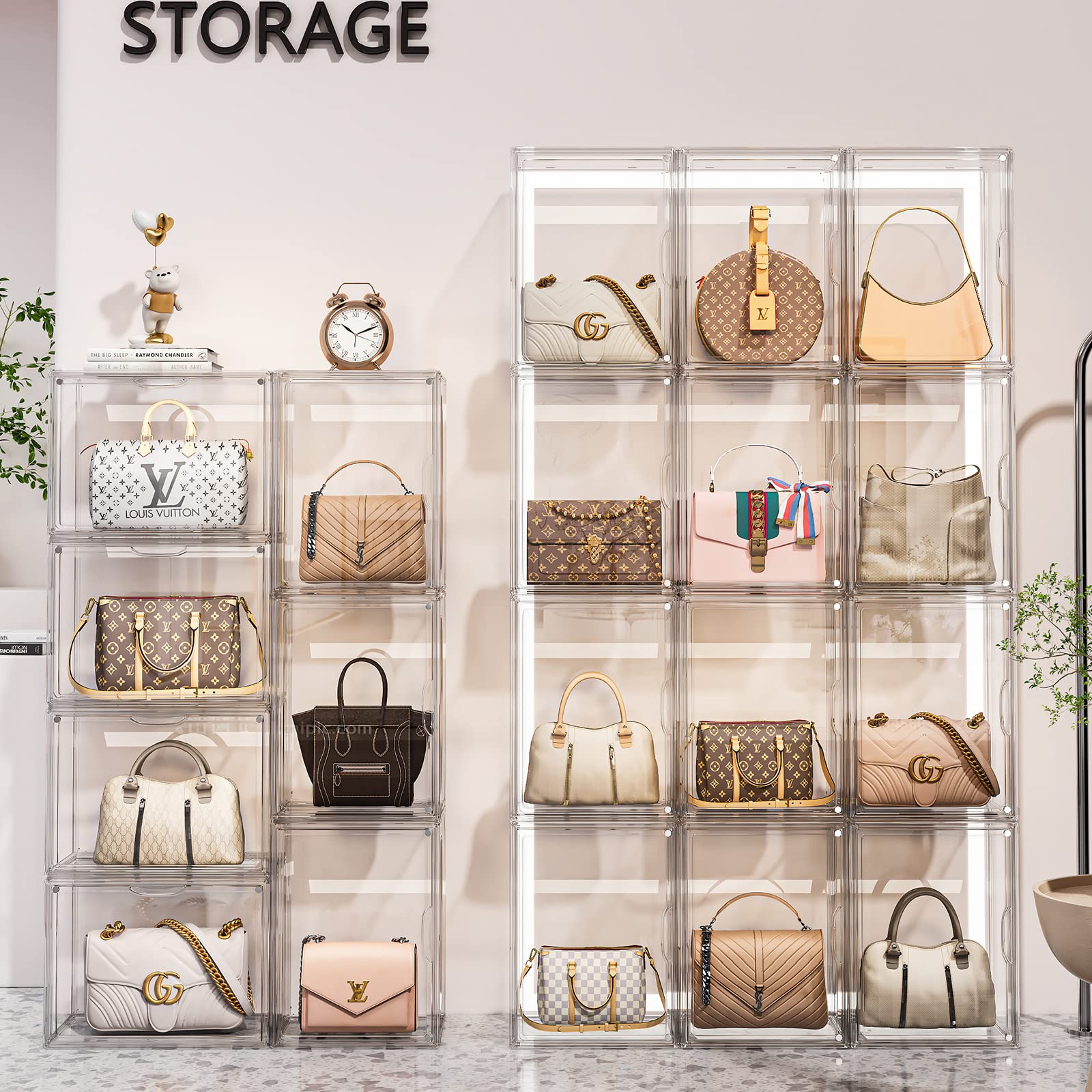 MSHOMELY lifestyle shelf display showing neat closet styling benefit