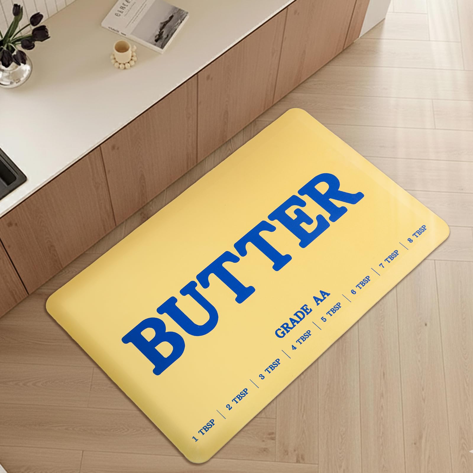 MSJGA butter rug front view showing cheerful pattern and usable surface