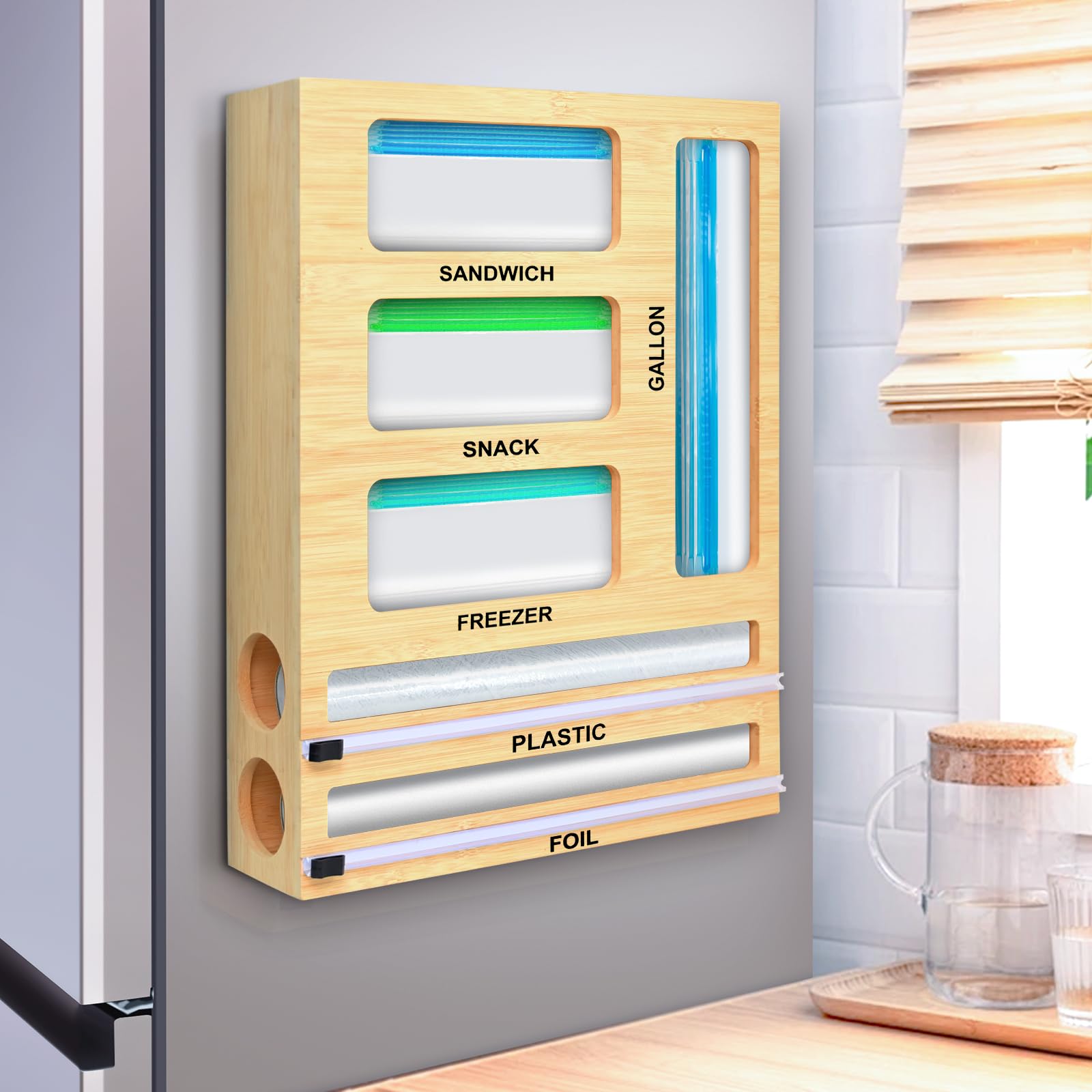 MSJGA front view bamboo organizer showing compartments and neat storage benefit