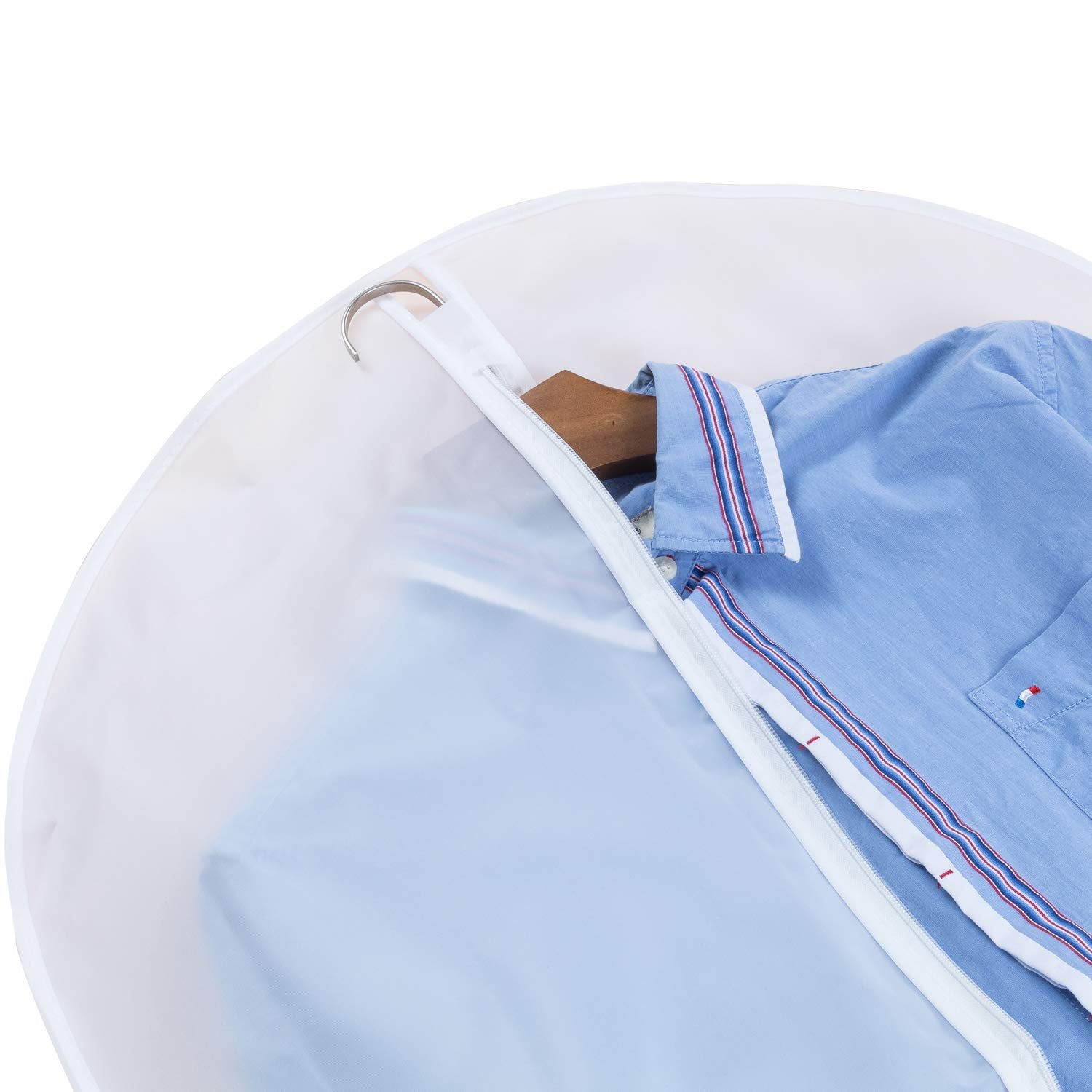 MsKitchen suit inside translucent bag for quick outfit identification