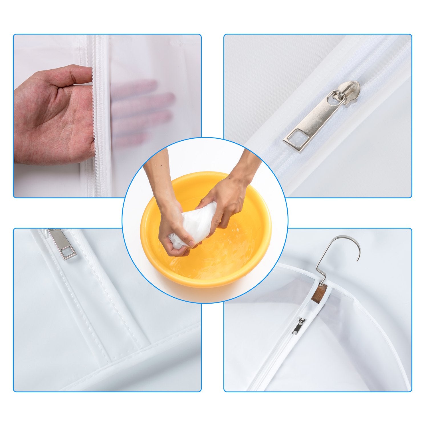 MsKitchen reinforced hanger opening preventing rip and keeping dust out