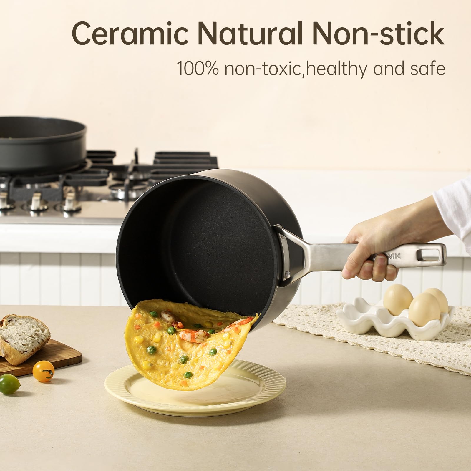 MsMk nonstick interior close-up showing smooth surface for easy cooking and cleanup