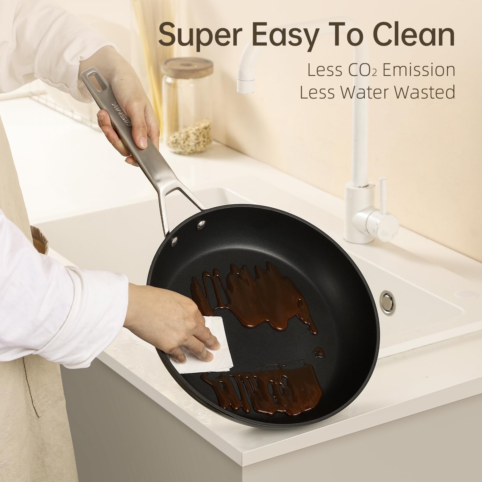 MsMk tempered glass lid with visible steam for easier monitoring