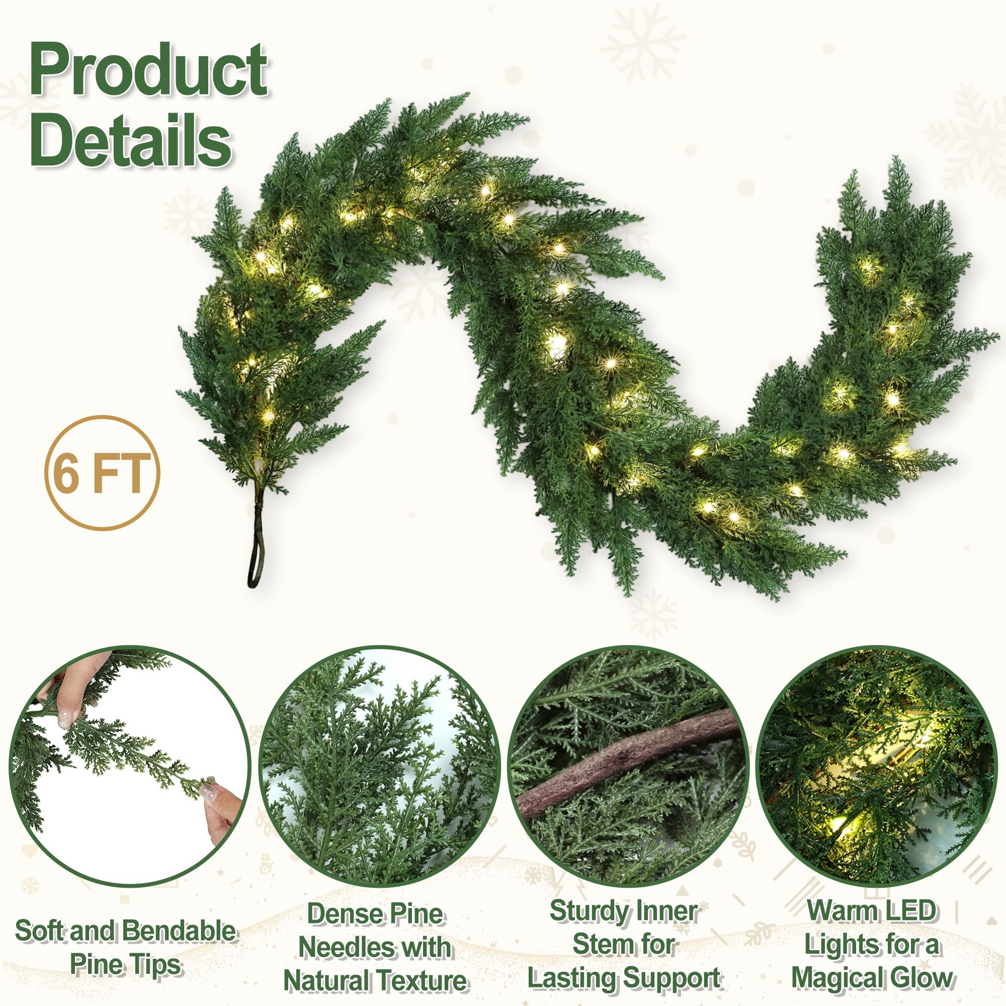 msmuh garland adorned with ornaments highlighting easy decorating options