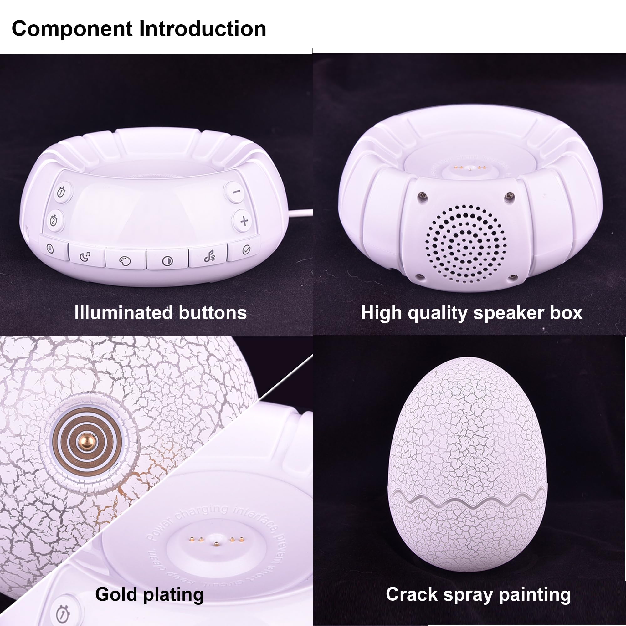 MTDYHY dragon egg color modes array showing RGB presets and mood lighting benefit