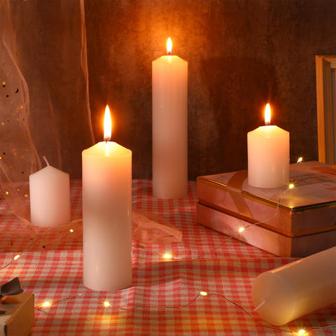 MTLEE candles burning inside a lantern creating steady unscented ambient light