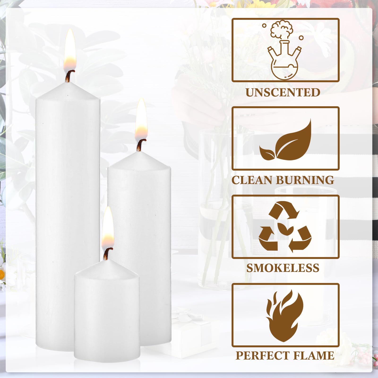 MTLEE three sizes lined up to show short, medium and tall candles for design flexibility