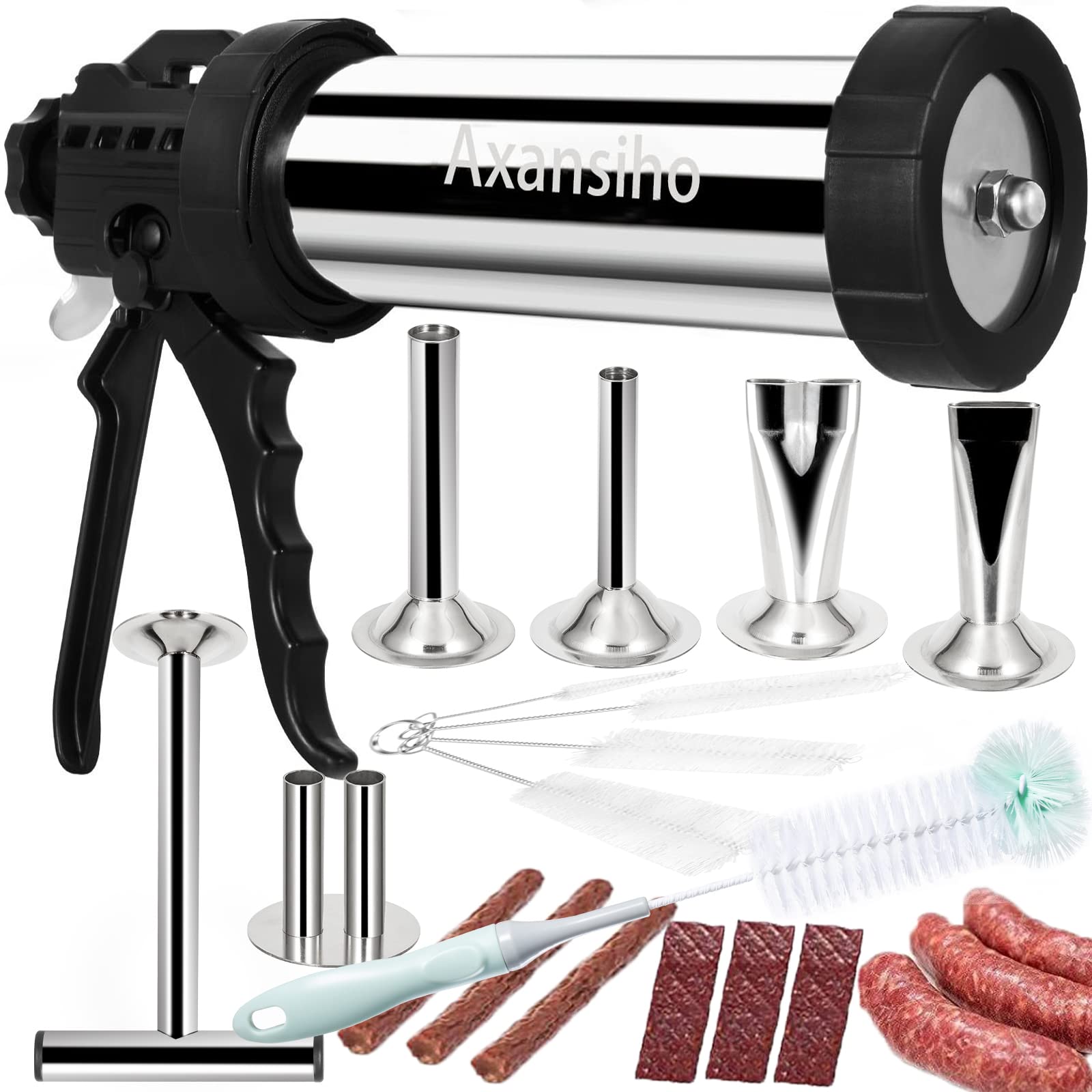 MTOGALT front view of stainless jerky gun showing robust construction and hygiene benefits