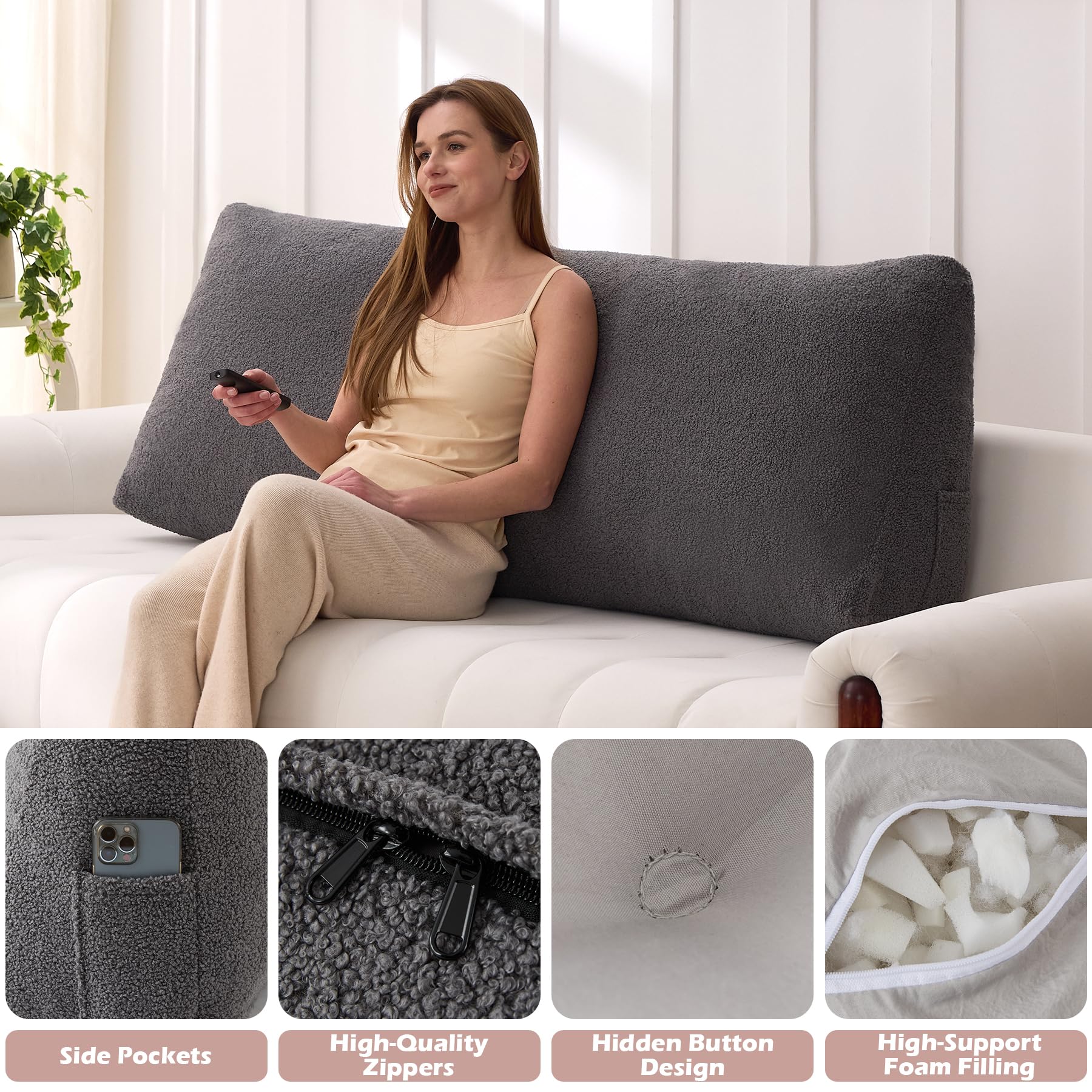 MuaMelop in use with person reading and using laptop for comfortable backrest
