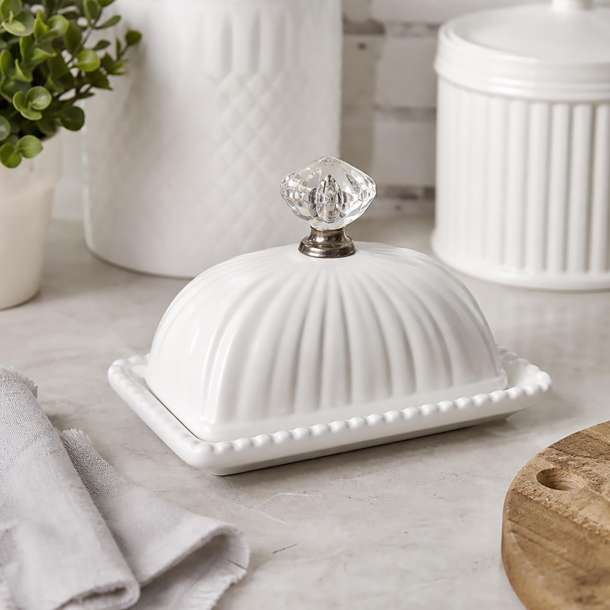 Mud Pie beaded edge detail on base showcasing refined texture and polished presentation