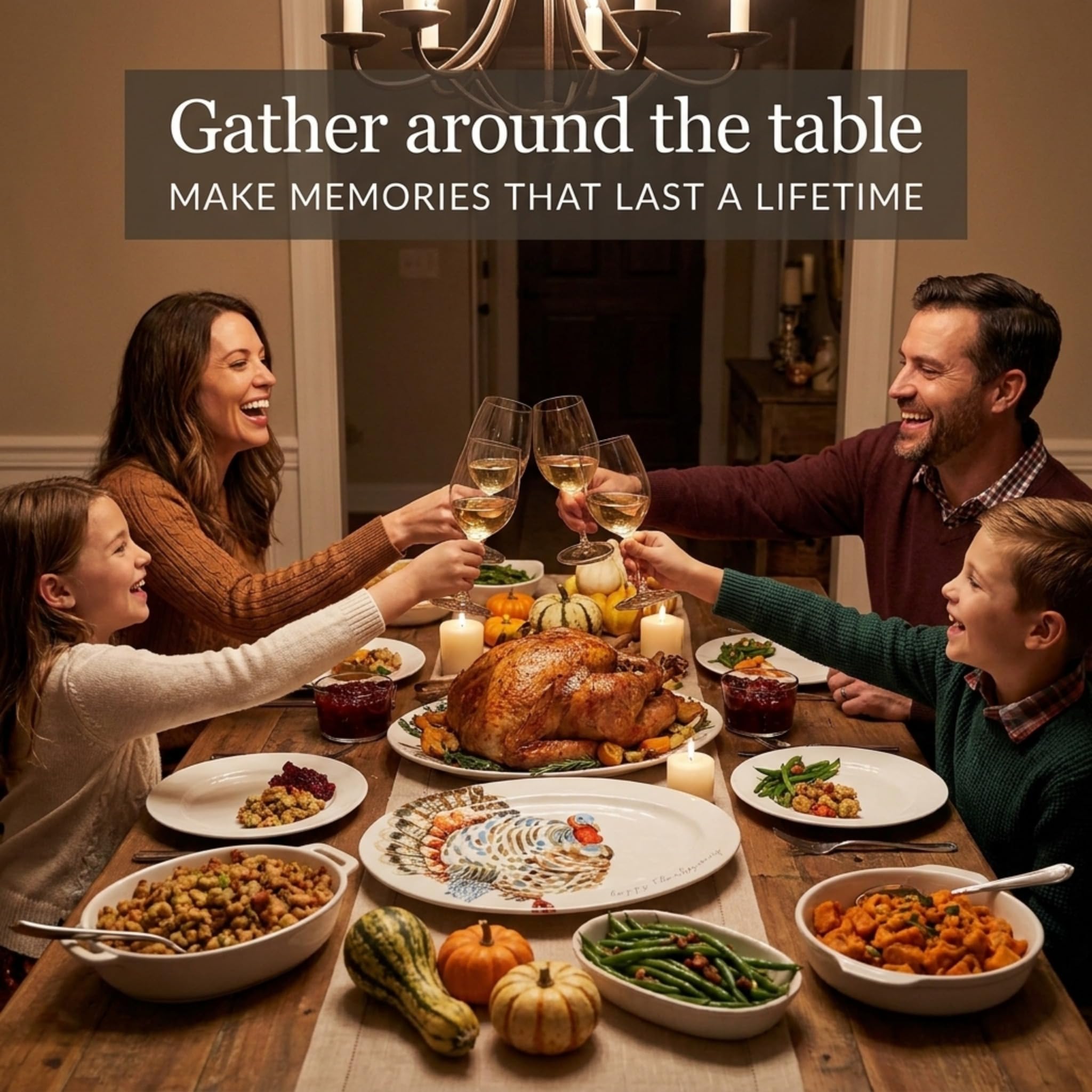 Mud Pie platter with roast turkey demonstrating generous capacity