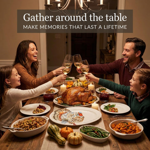Mud Pie platter with roast turkey demonstrating generous capacity