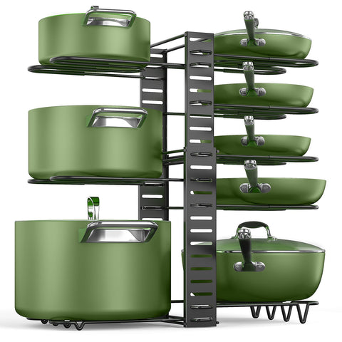 MUDEELA front view under-cabinet rack showing compact organization benefit