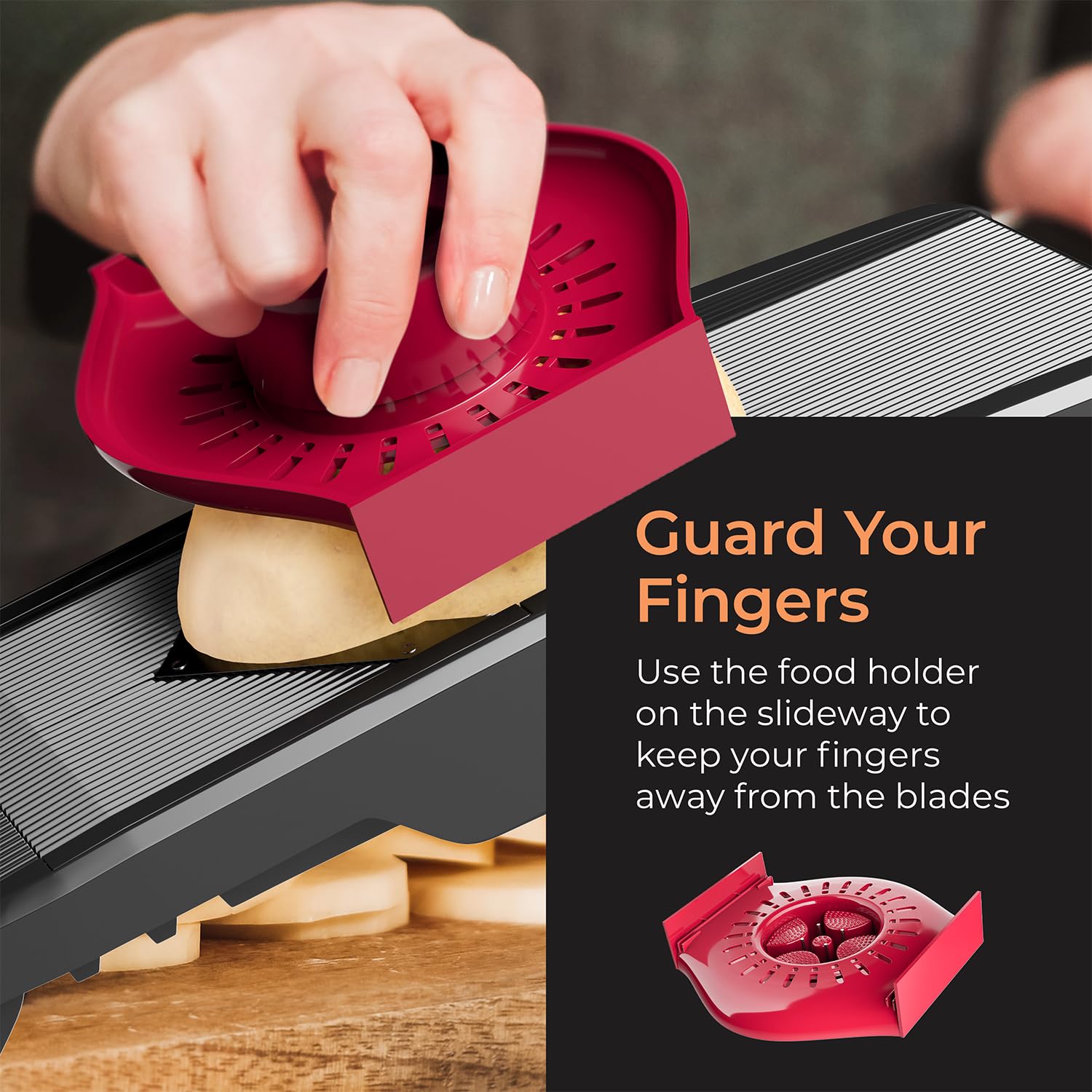 Mueller Austria mandoline folded for compact storage and convenience