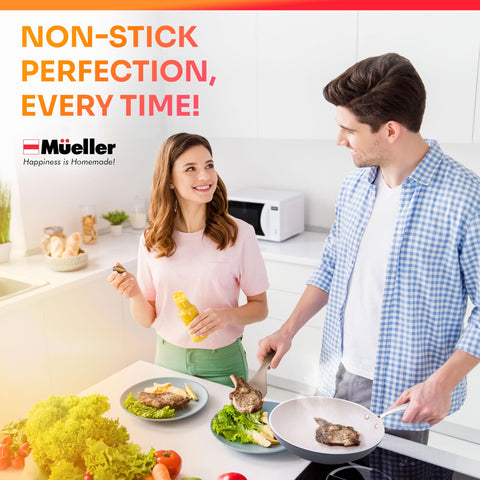 MUELLER HOME boxed packaging and label showing warranty and quality assurance benefit