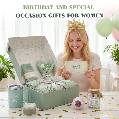 MUGIQUE bedside lifestyle showing blanket, mug, and verse jar providing soothing support