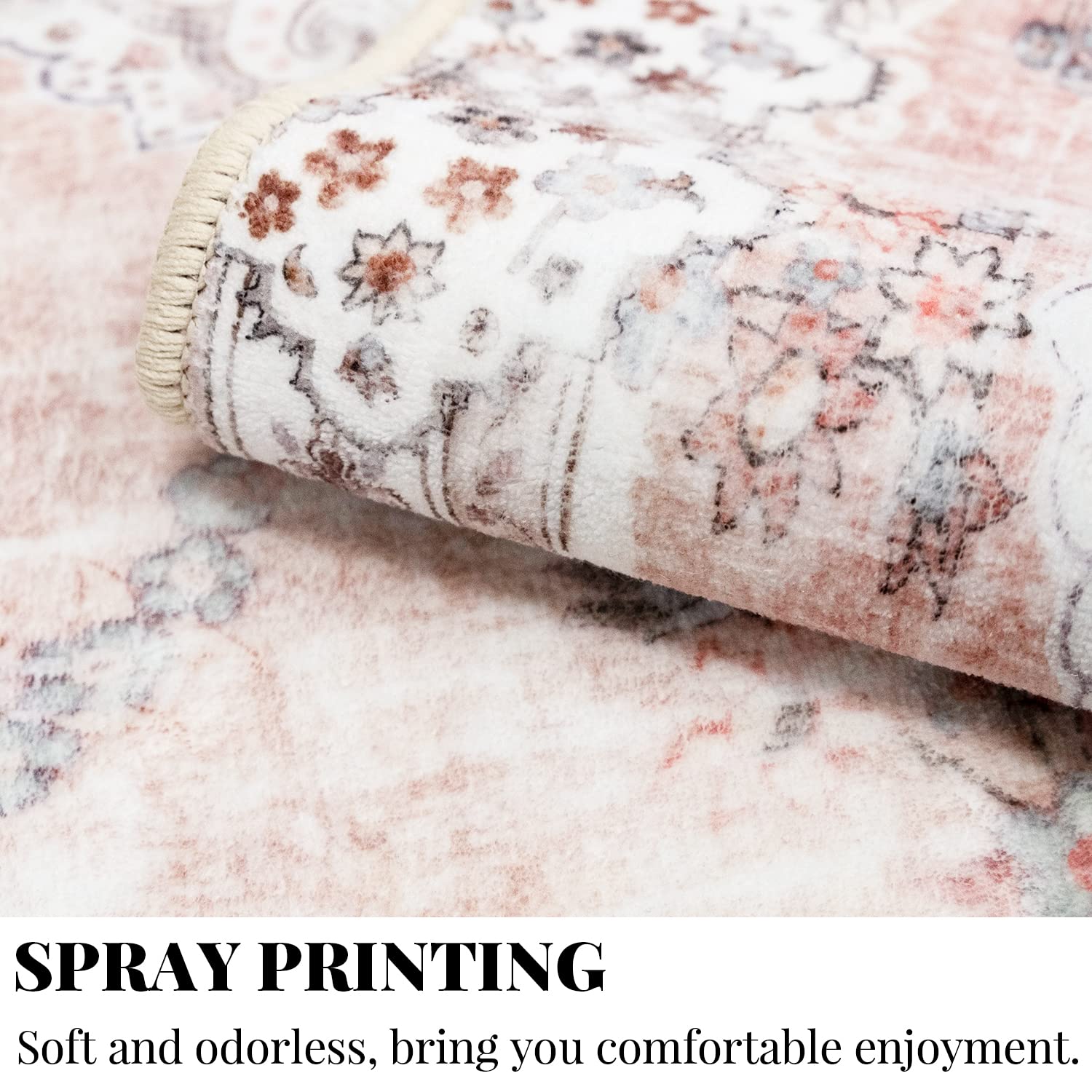 MUJOO folded rug demonstrating crease-free storage and portability benefit