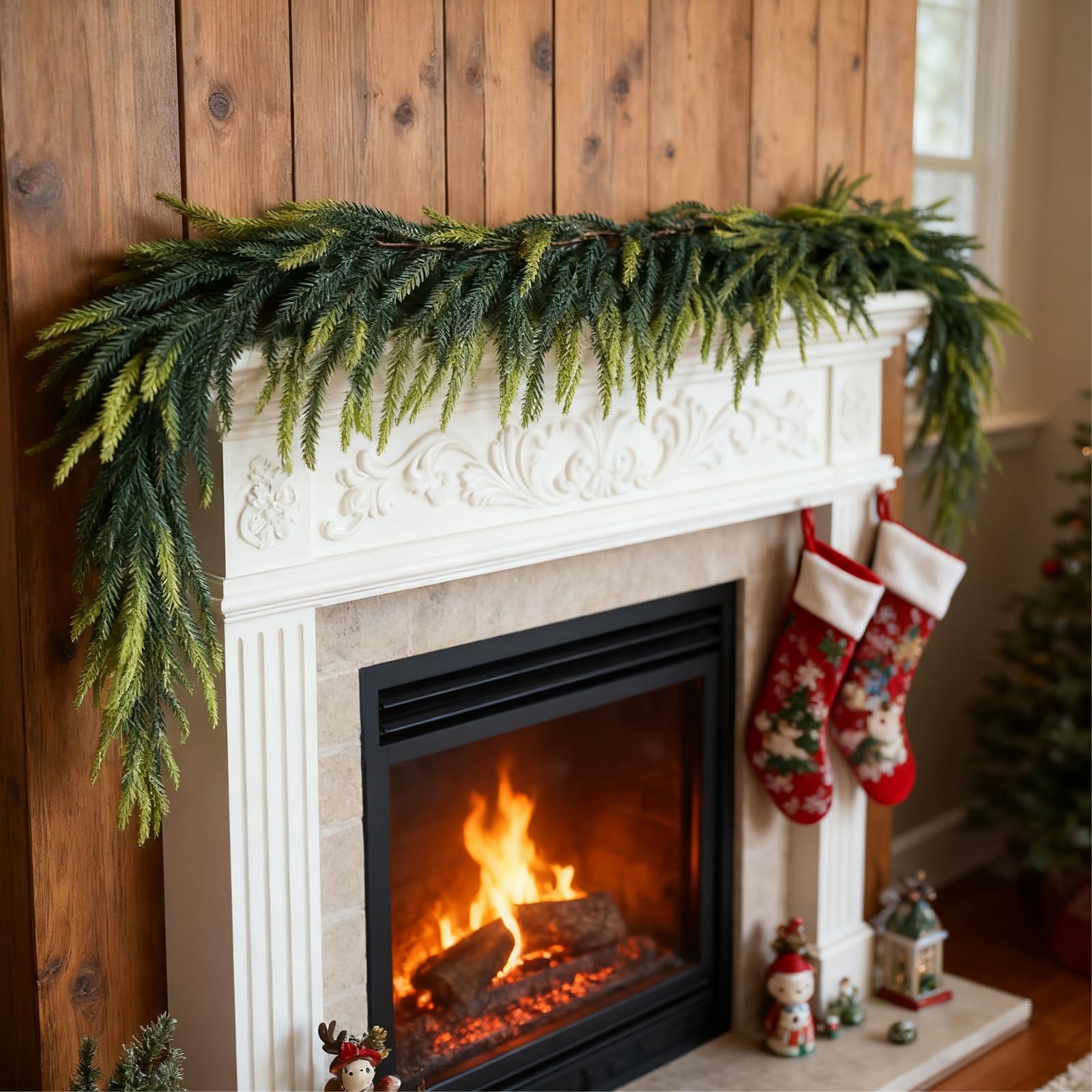 MULSAME close-up of Norfolk pine needles showcasing soft realistic texture