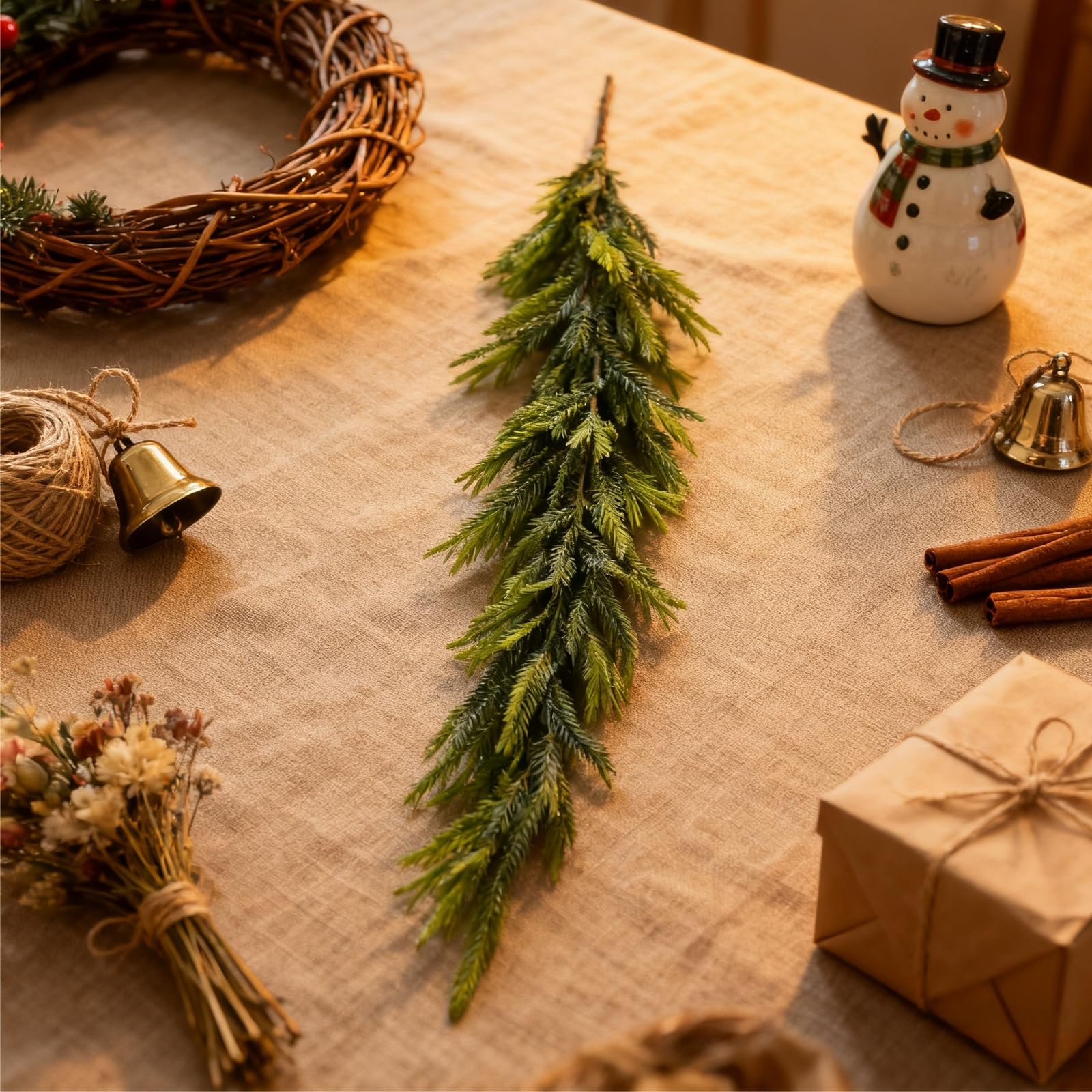 MULSAME garland on front door creating welcoming outdoor holiday curb appeal